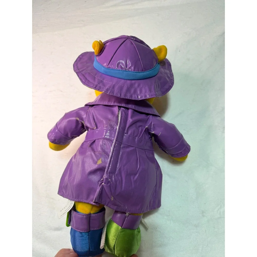 Disney Winnie the Pooh Plush Toy Toddler Purple Raincoat  Vintage Interactive